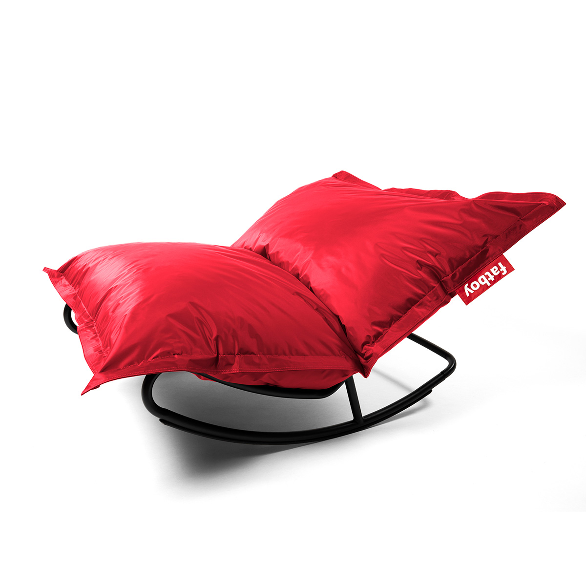 Fatboy Rock 'n Roll Schaukelstuhl, schwarz, mit dem Fatboy Original Sitzsack, rot (separat erhältlich)