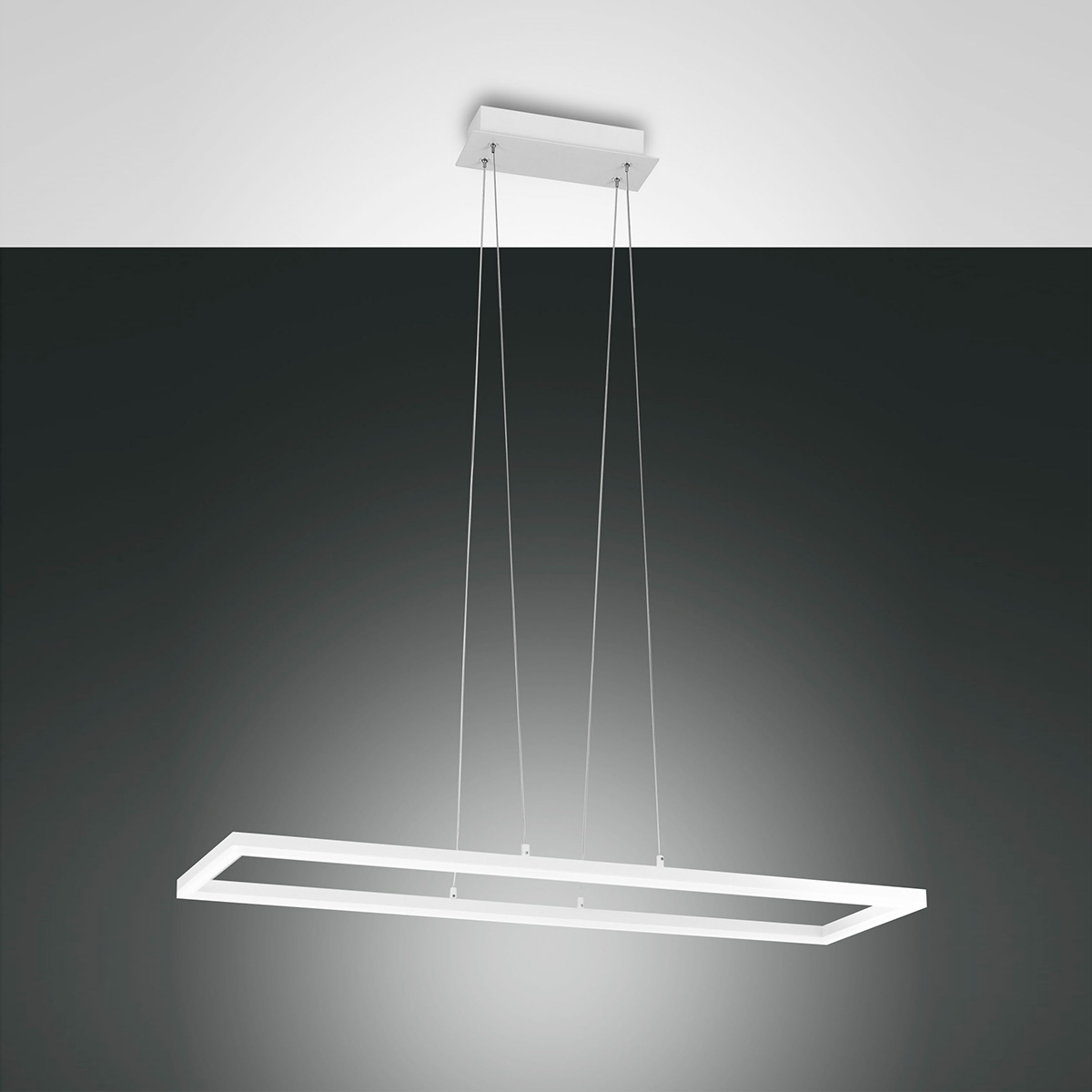 Fabas Luce Bard LED Pendelleuchte, rechteckig, weiß