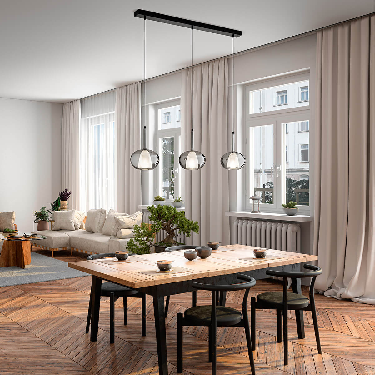 Edolo Pendelleuchte, 3-flg.