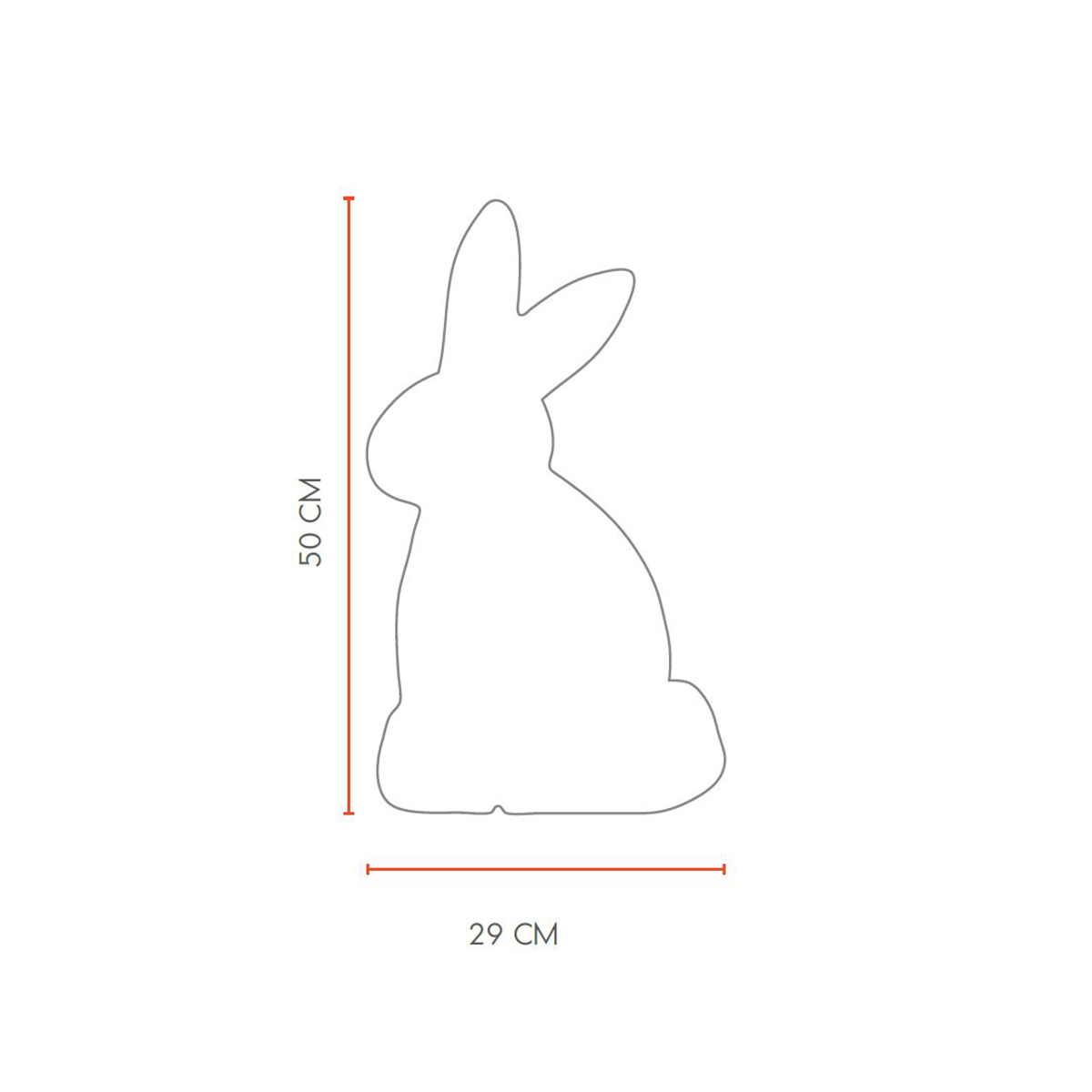 8 seasons design Shining Rabbit RGB LED Dekoleuchte, Höhe: 50 cm, Maßzeichnung