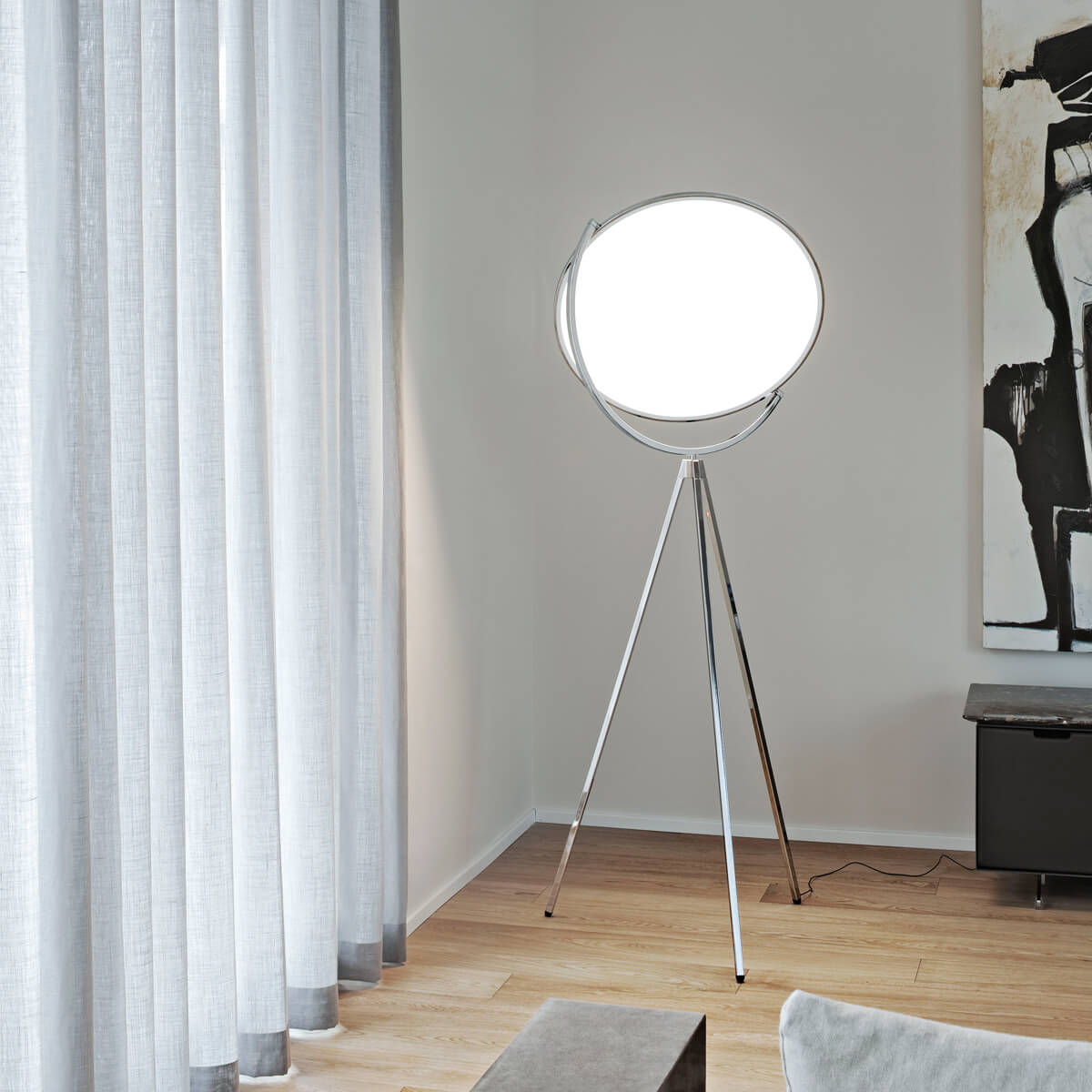 Flos Superloon LED Stehleuchte, Chrom