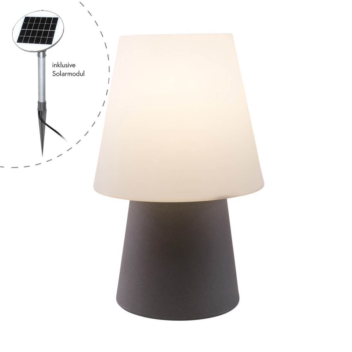 8 seasons design No. 1 LED Solar-Tischleuchte, taupe