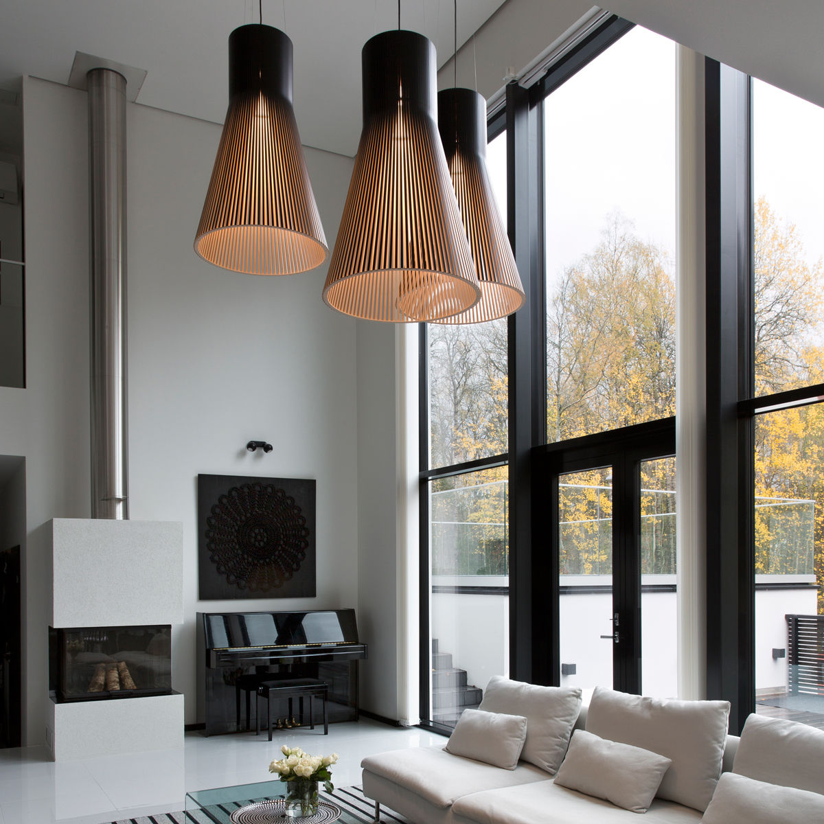 Secto Design Magnum 4202 Pendelleuchte, schwarz laminiert, Kabel: schwarz