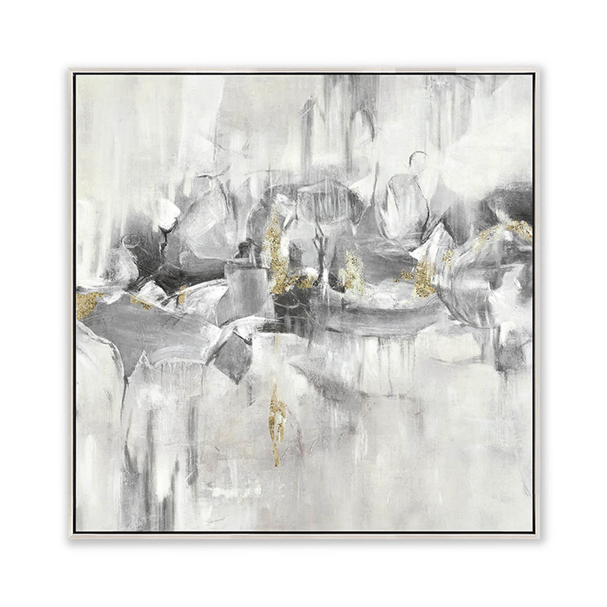 ImageLand Gemälde Moderne Farbmelodie in Weißgrau, 70 x 70 cm, Acryl auf Leinwand Gemälde Moderne Farbmelodie in Weißgrau, 70 x 70 cm