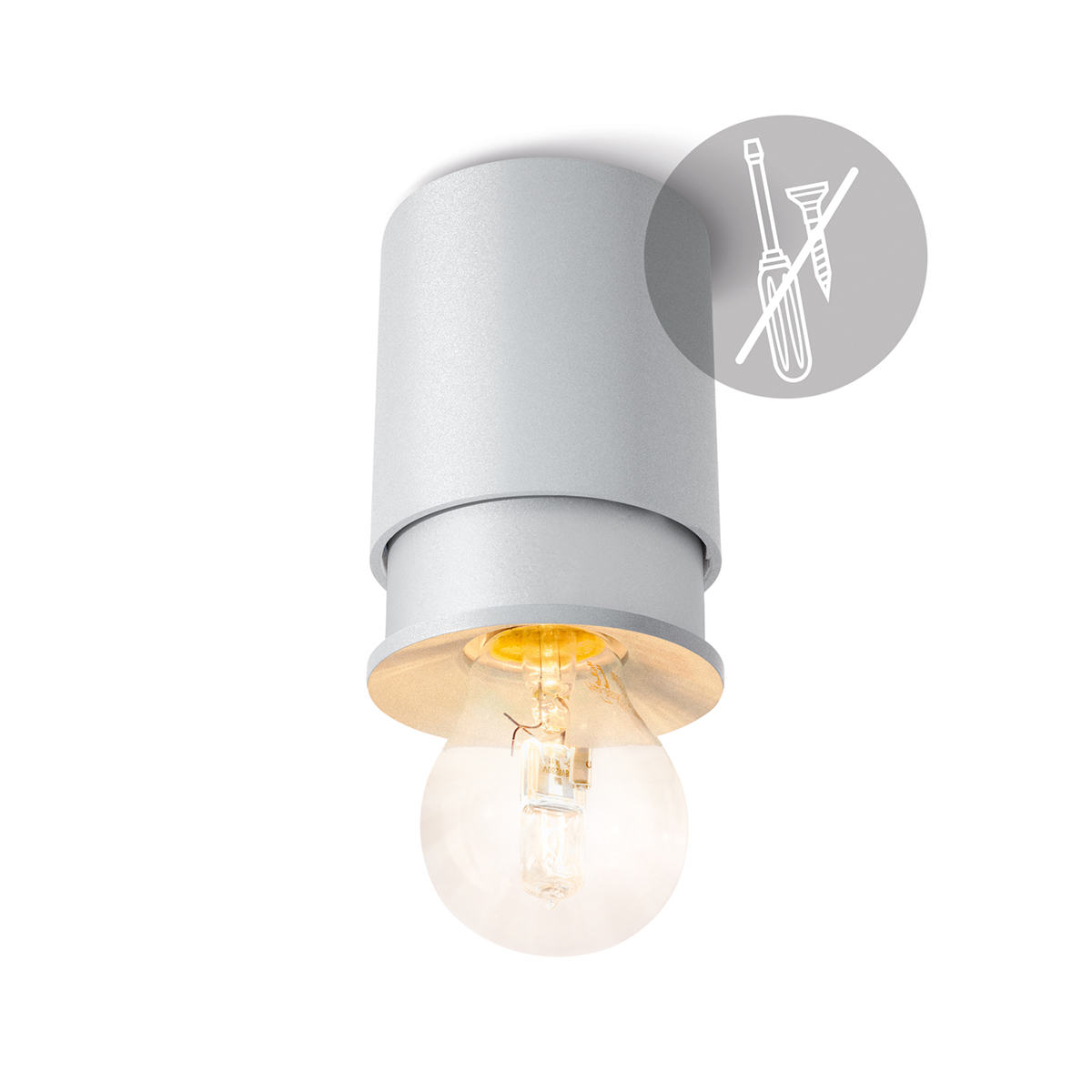 Twister Lighting Twister Classic Wand- / Deckenleuchte, Silber (Leuchtmittel nicht inbegriffen)