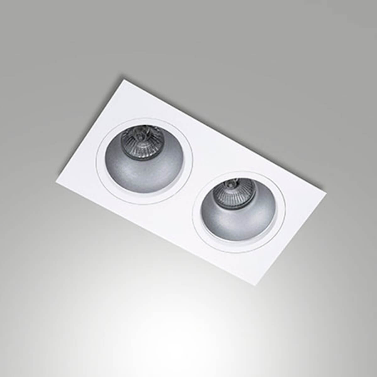 Fabas Luce Leon Einbauleuchte, 2-flg., weiß