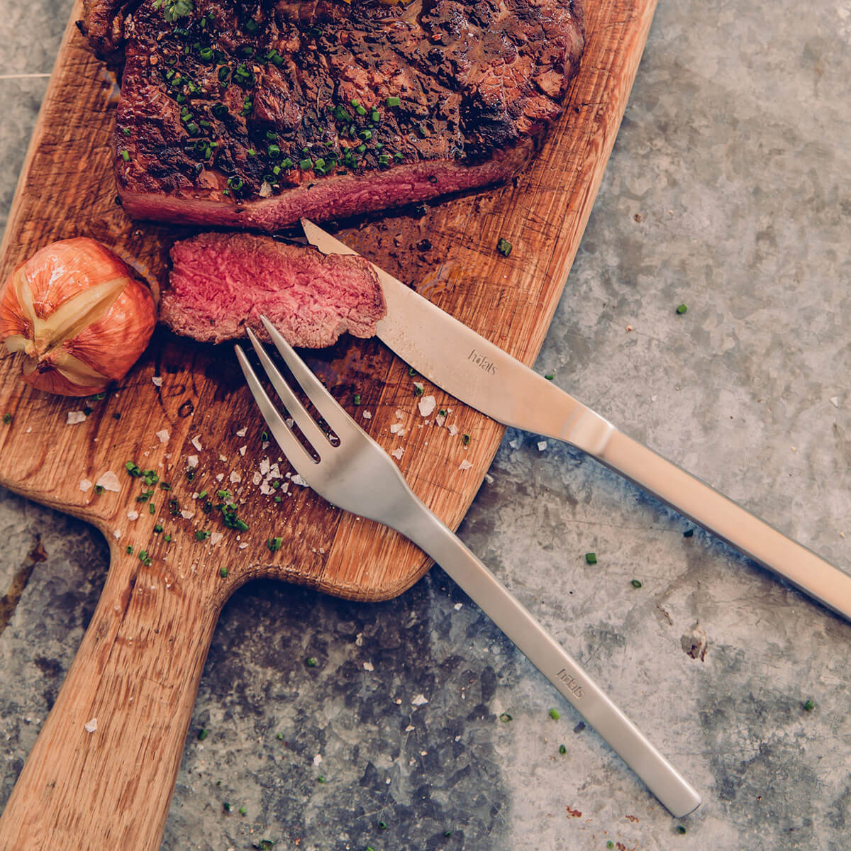 Höfats Steakbesteck, Edelstahl gebürstet