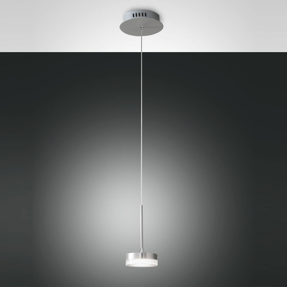 Fabas Luce Dunk LED Pendelleuchte, 1-flg., Aluminium gebürstet
