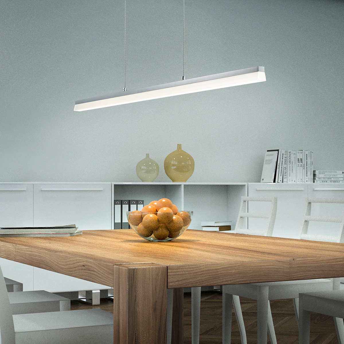 Moya Pendelleuchte, Aluminium matt, Ambiente