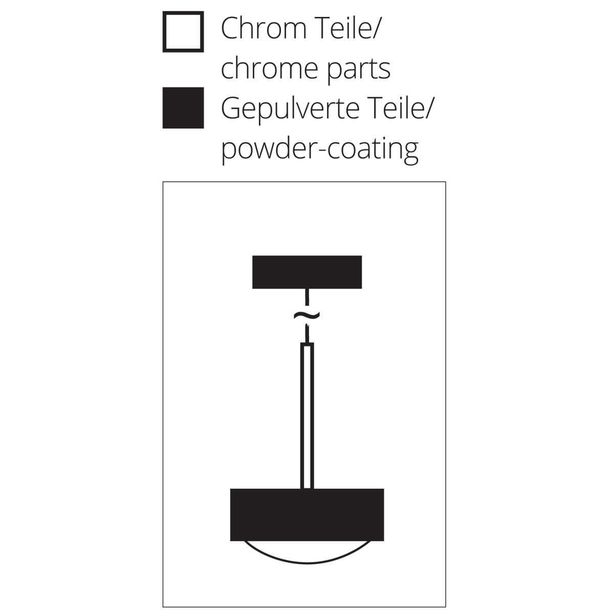Top Light Puk Maxx Long One LED Pendelleuchte, Oberflächenbeschaffenheit der Bicolor-Versionen