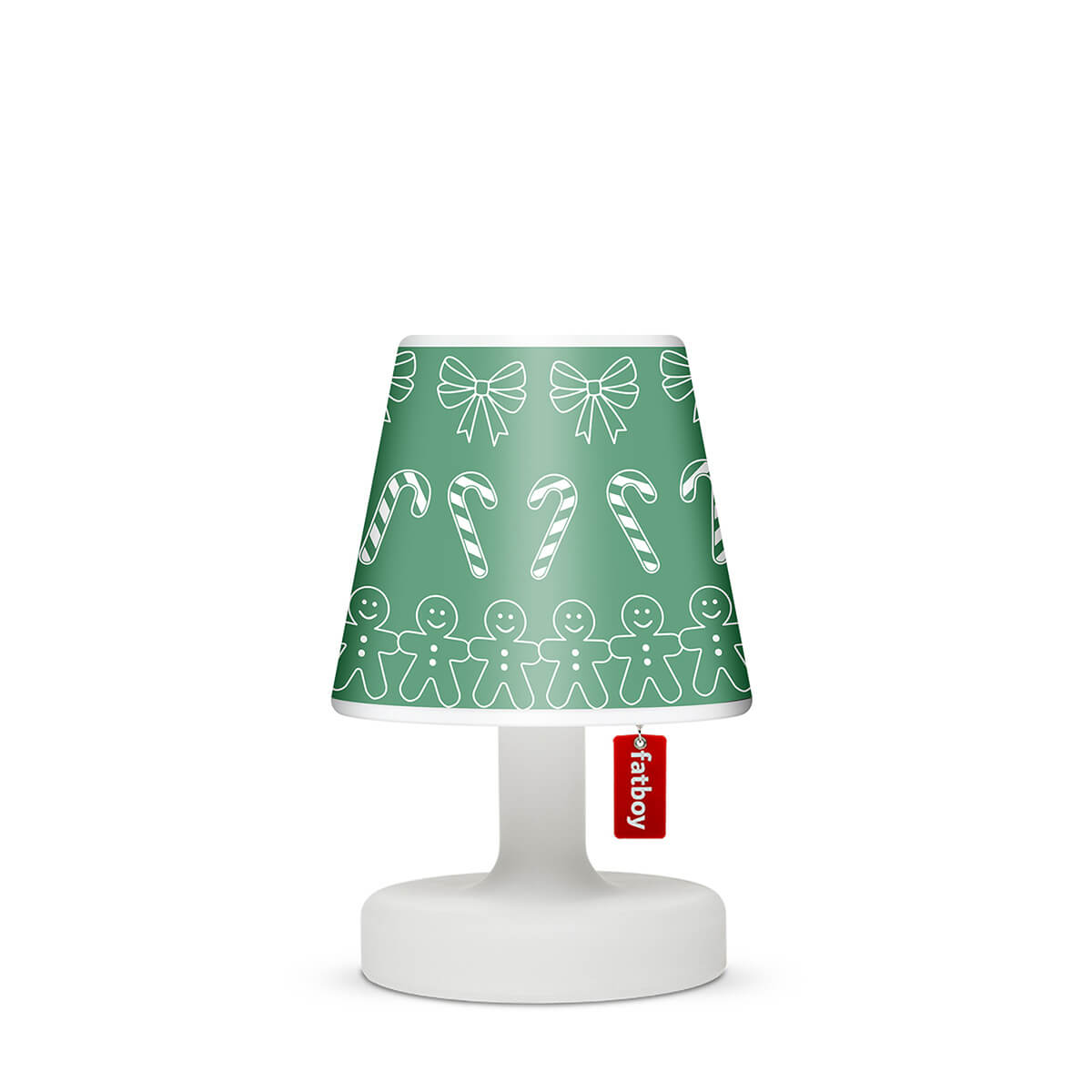 Fatboy Edison the Petit LED Akkuleuchte mit X-mas Cooper Cappie Greenmas, weiß / grün Edison the Petit LED Akkuleuchte mit X-mas Cooper Cappie Greenmas