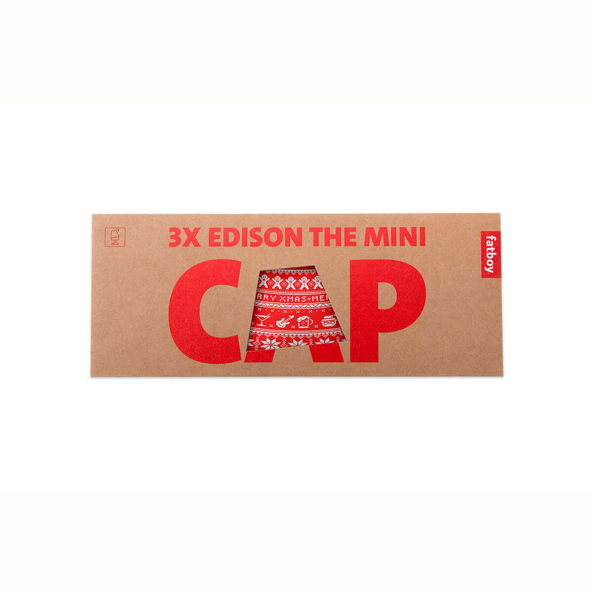 Fatboy X-mas Mini Cappie Xmas Sweater, 3er-Set, für Edison the Mini, rot, Verpackung