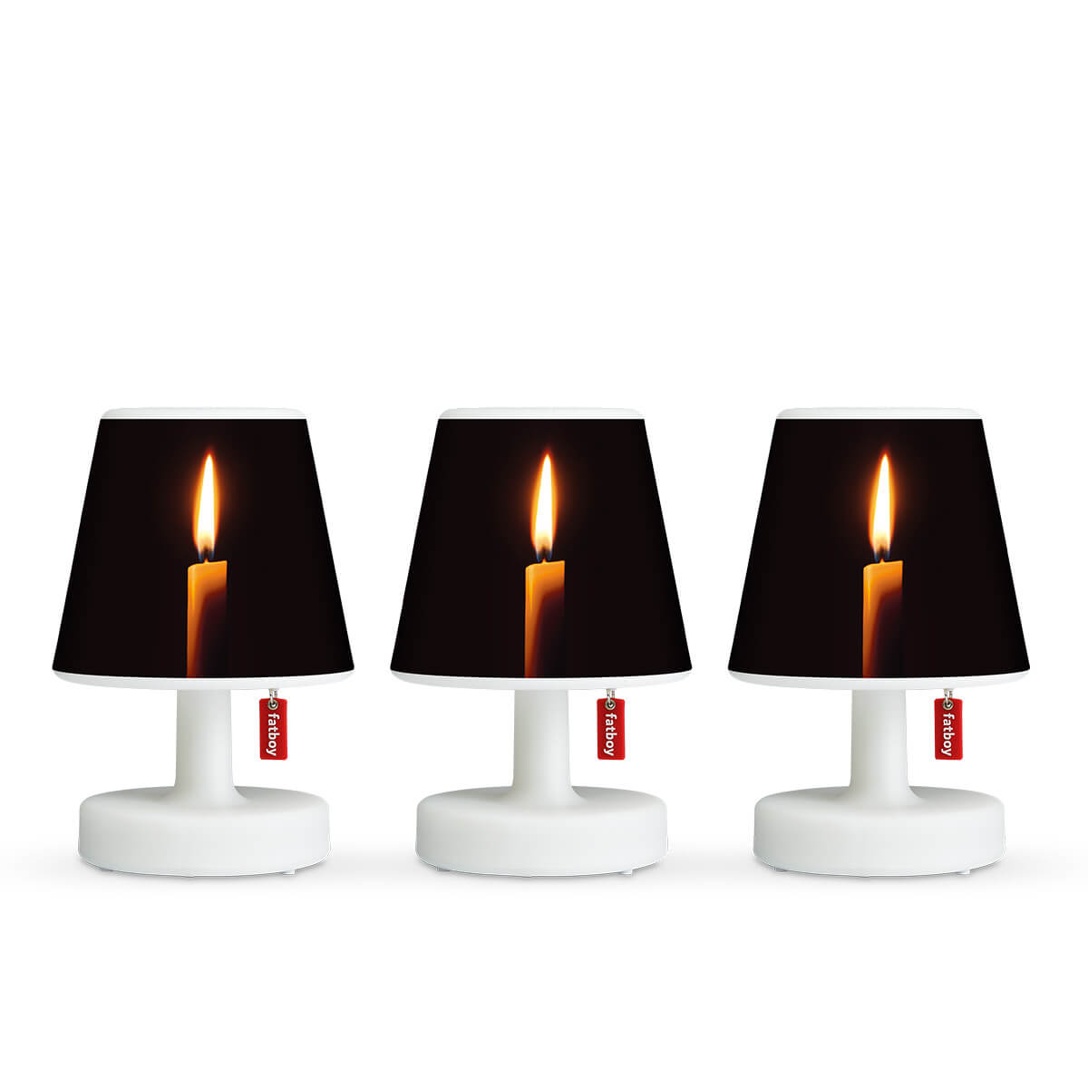 Fatboy Edison the Mini LED Akkuleuchte, 3er-Set, mit Mini Cappie Set Candle Light, Kerzenmotiv Edison the Mini LED Akkuleuchte, 3er-Set, mit Mini Cappie Set Candle Light