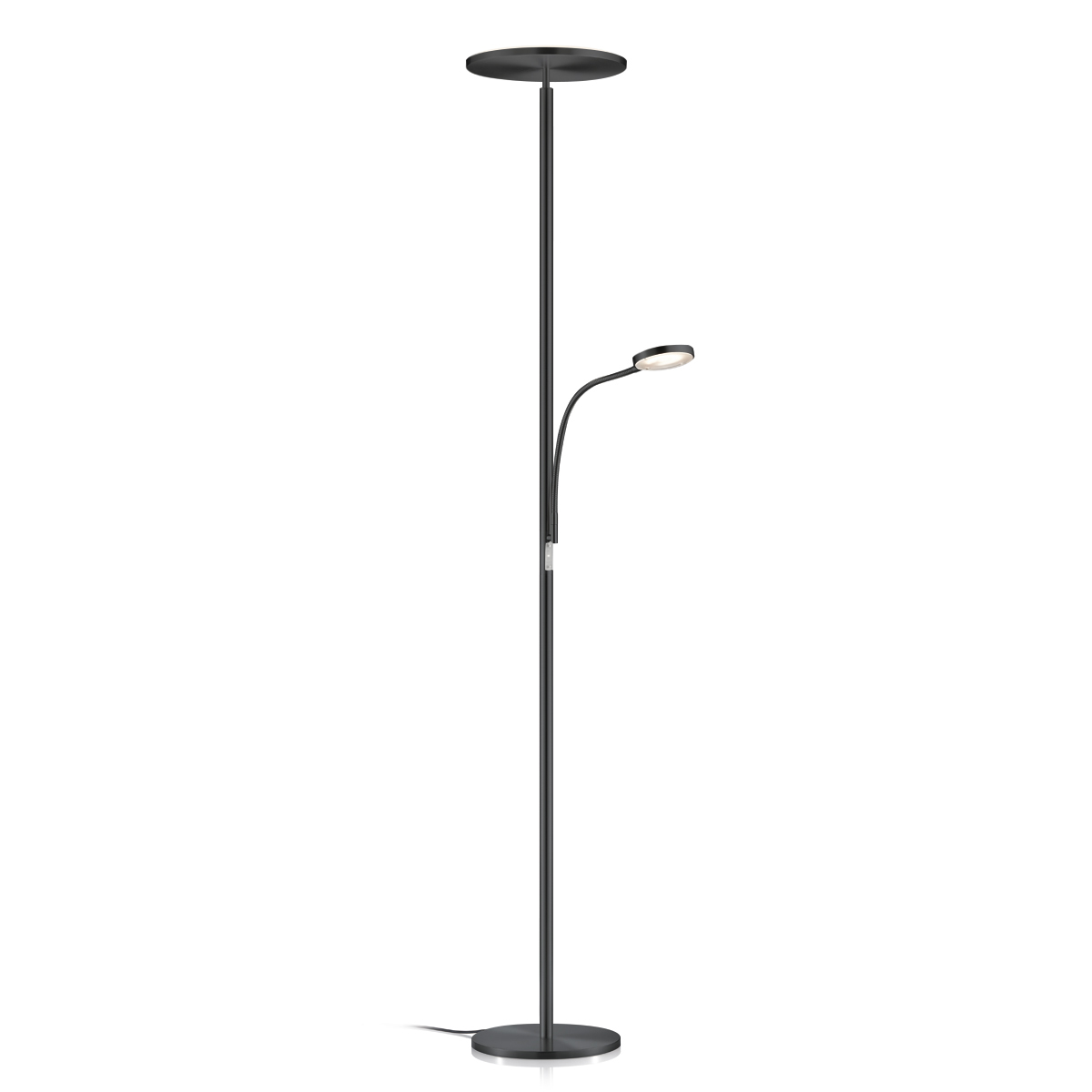 Knapstein Aura-L LED Stehleuchte mit Lesearm, schwarz