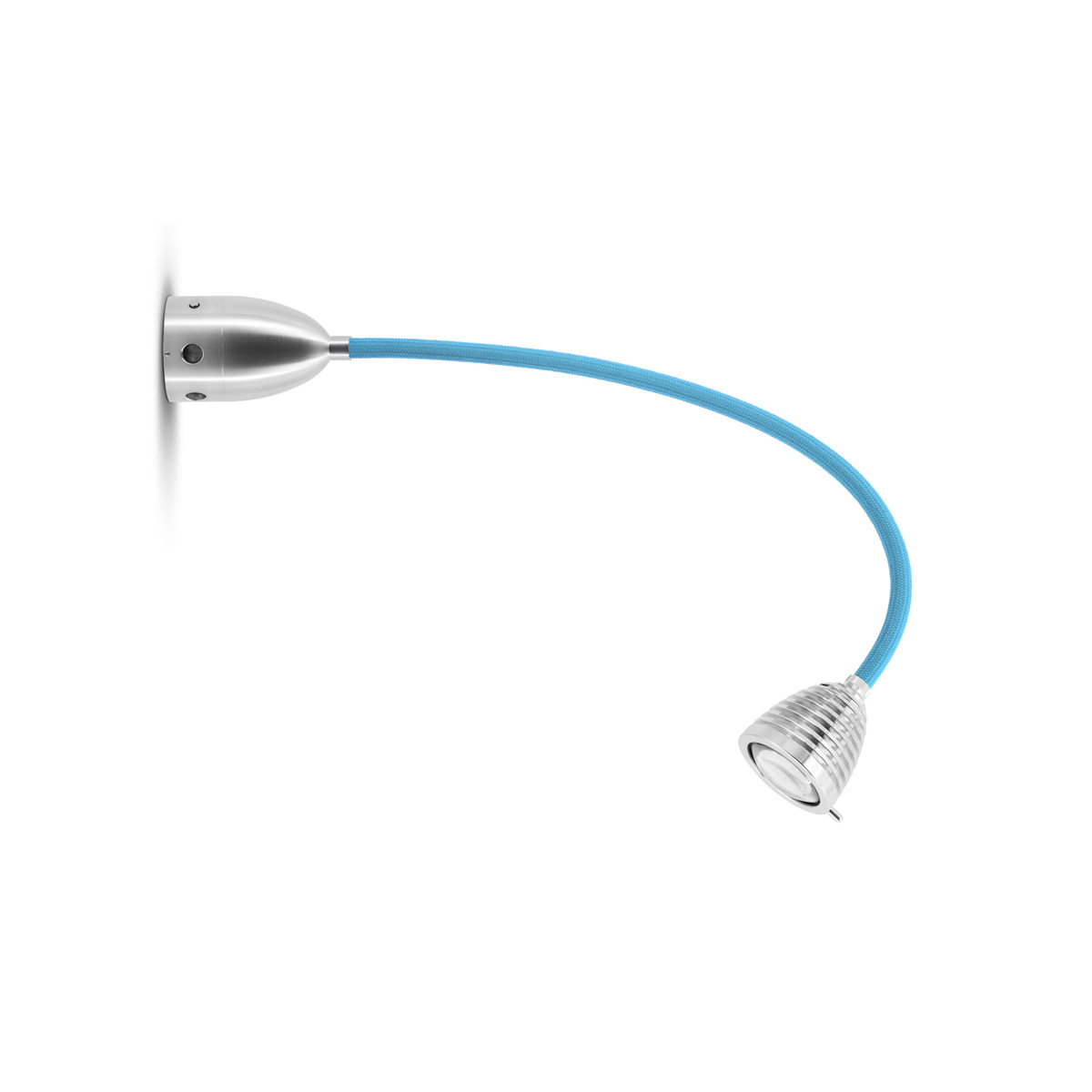 Less'n'more Athene LED Wand- / Deckenstrahler, Flexwelle: lang, Textil blau