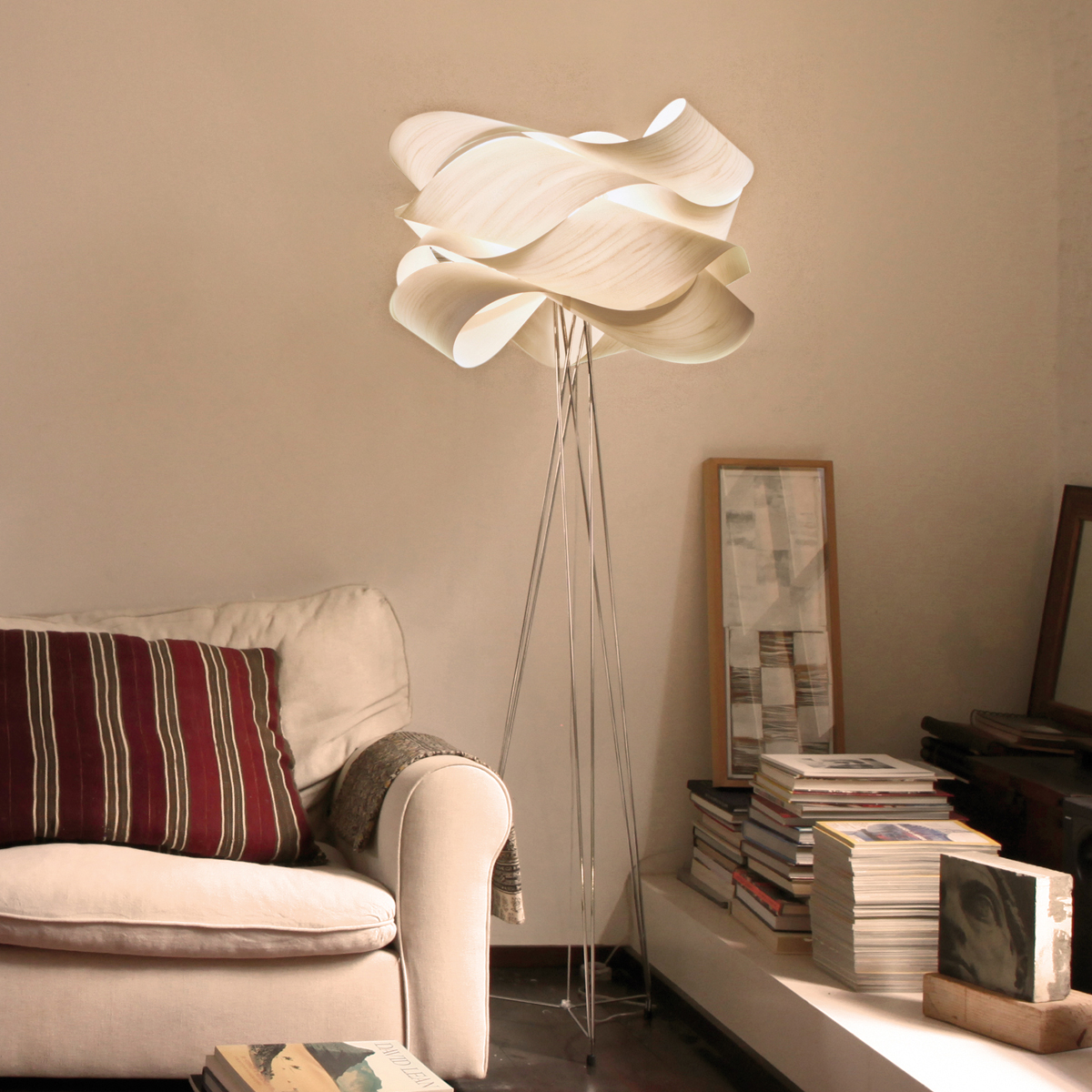 LZF Lamps Link Stehleuchte, Schirm: elfenbeinweiß