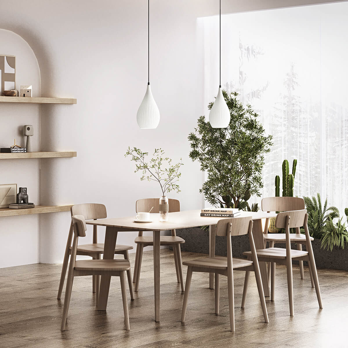 Fabas Luce Lisa Pendelleuchte, weiß (die Abbildung zeigt 2 St. neben einander montiert)