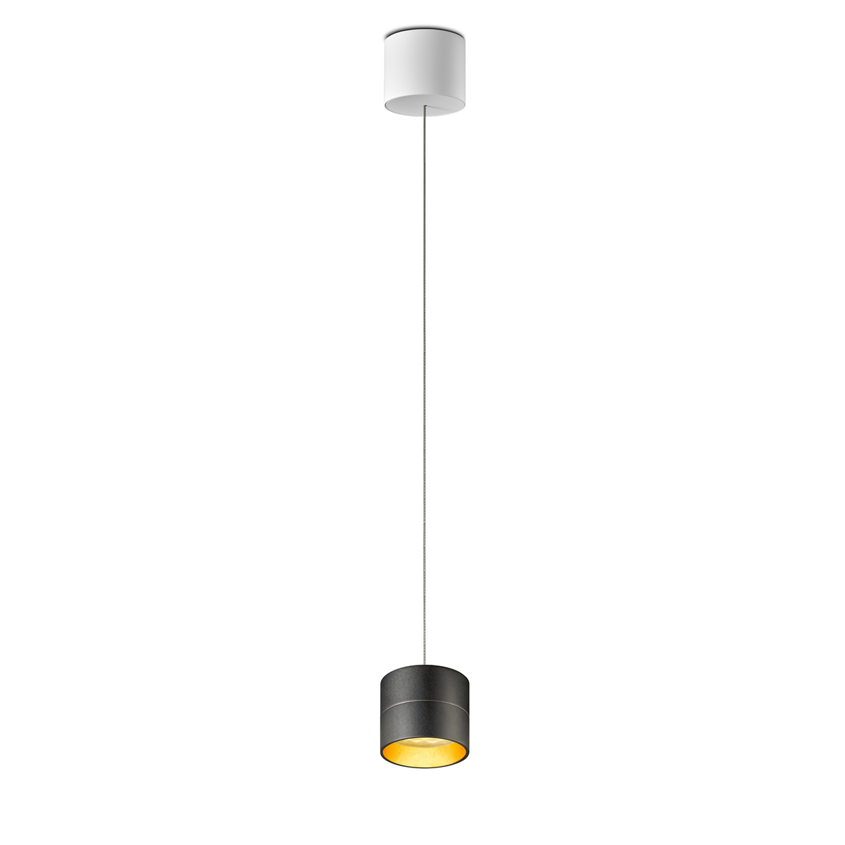 Oligo Tudor S LED Pendelleuchte, TW, unsichtbare Höhenverstellung, schwarz matt / Blattgold
