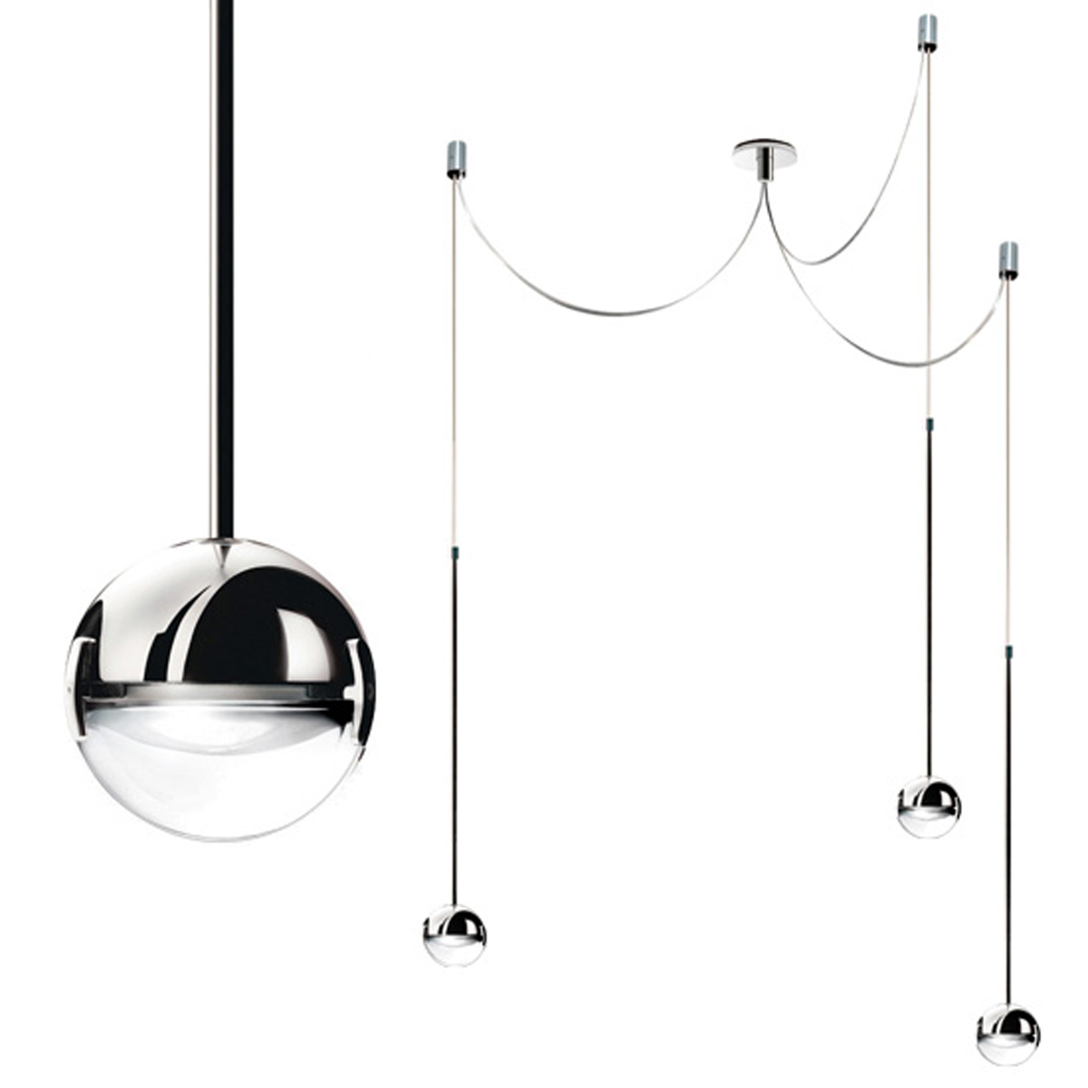 Cini & Nils Convivio new LED Sopratavolo Tre, Chrom