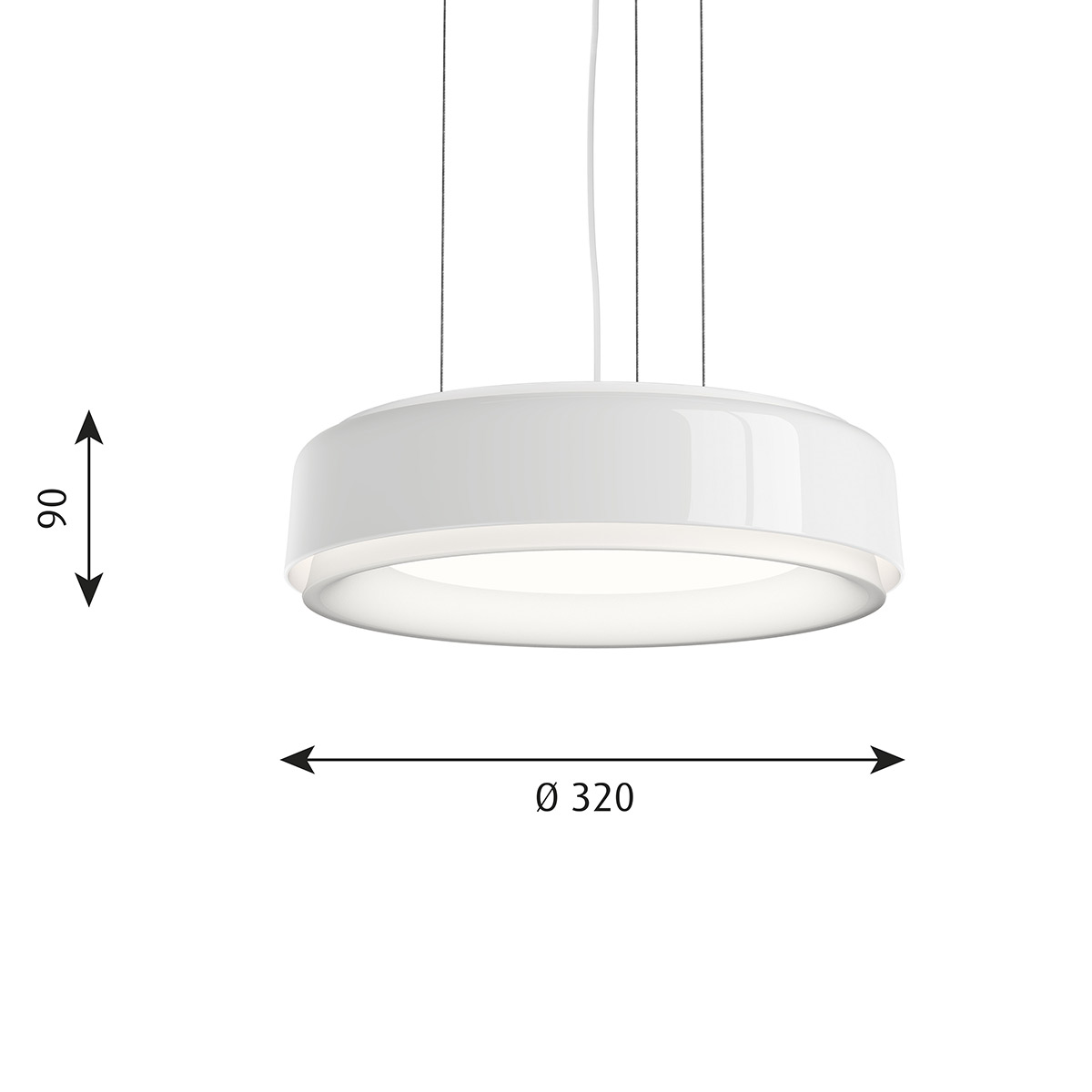 Louis Poulsen LP Grand 320 LED Pendelleuchte, Maßzeichnung