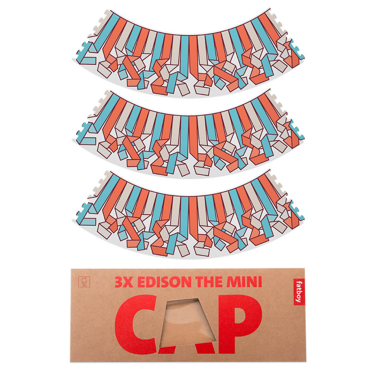 Fatboy Mini Cappie Serpetine, 3er-Set, für Edison the Mini, Serpetine Sky, Verpackung