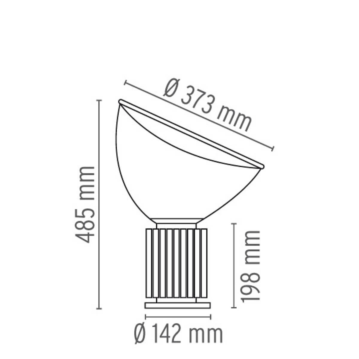 Flos Taccia Small LED Tischleuchte, Maßzeichnung