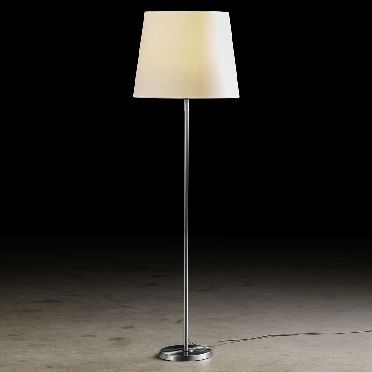 Holtkötter 6354 Stehleuchte, breit, Nickel matt, Chintz Champagner