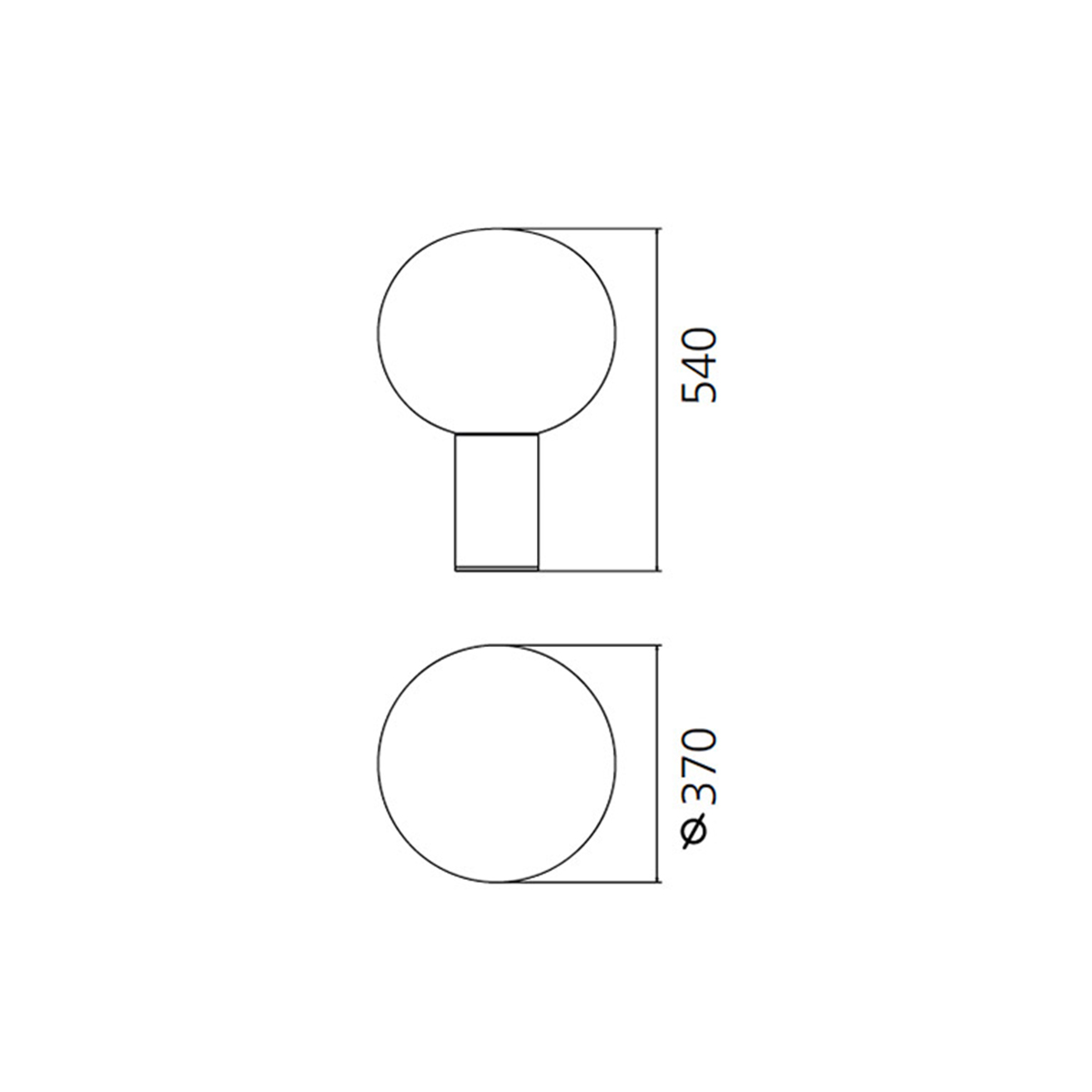 Artemide Laguna Tavolo, Ø: 37 cm, Maßzeichnung