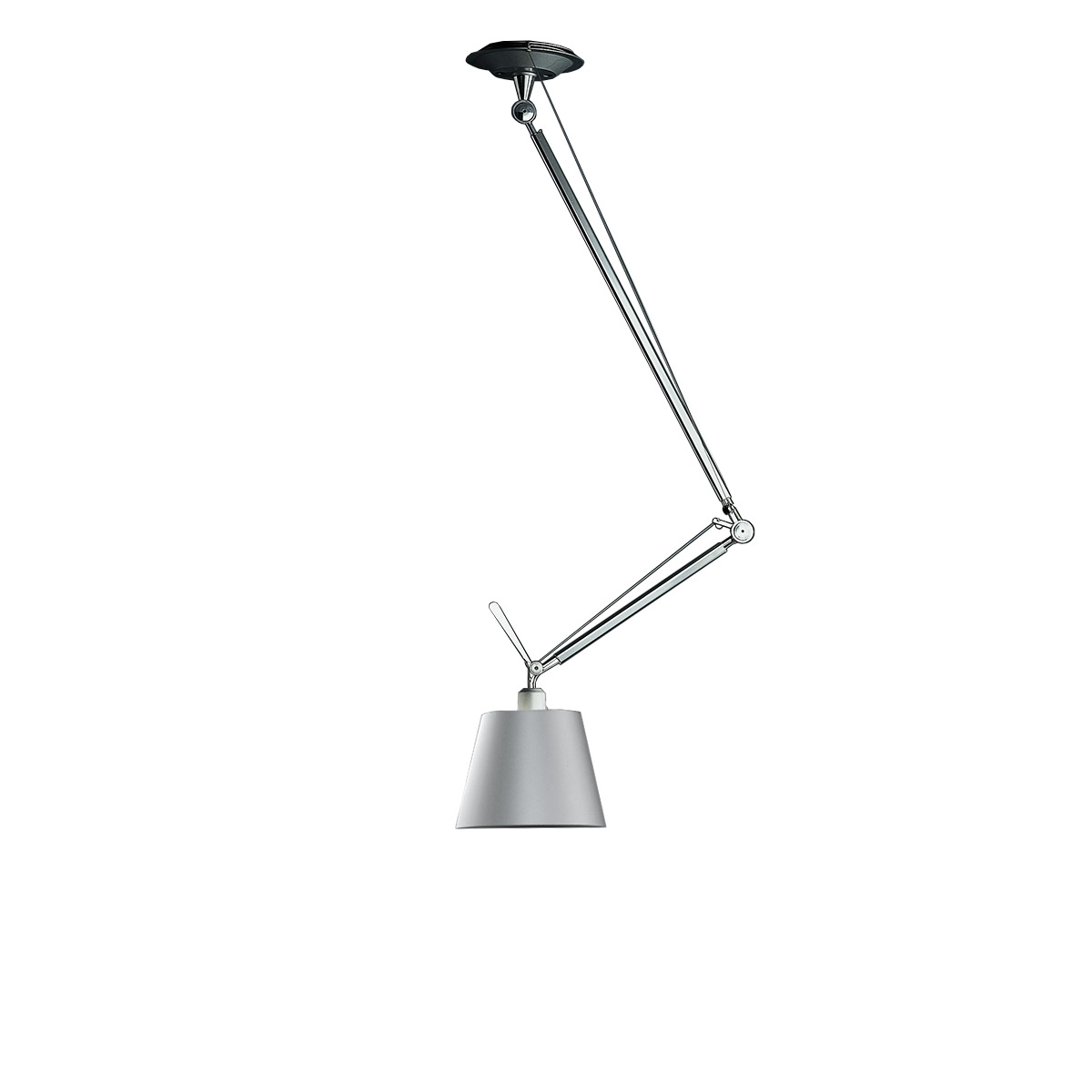 Artemide Pendelleuchte TOLOMEO DECENTRATA, Schirm D. 240mm, Seidensatin (Detailbild)