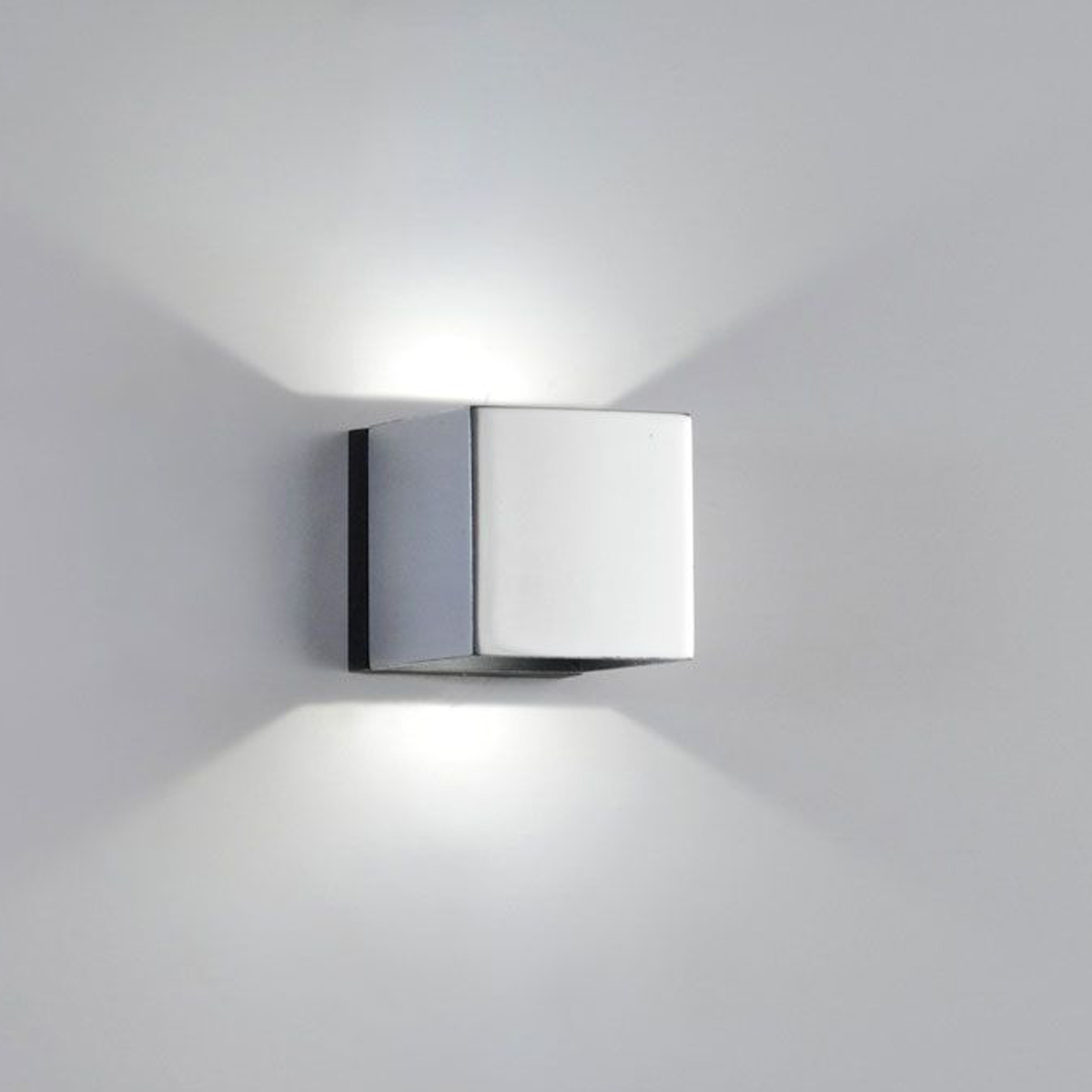 Milan Mini Dau LED Up & Down Wandleuchte, Chrom / mattschwarz