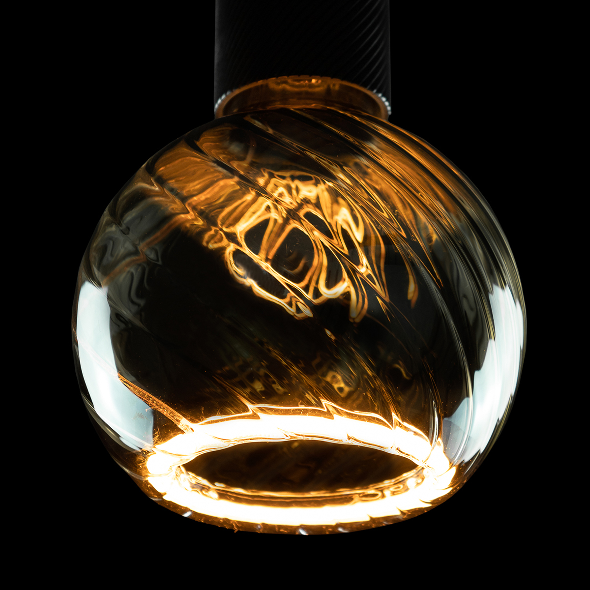 Segula LED Floating Globe 125 twisted smokey grau E27, 6 W, 1900 K, dimmbar, Ø: 12,5 cm