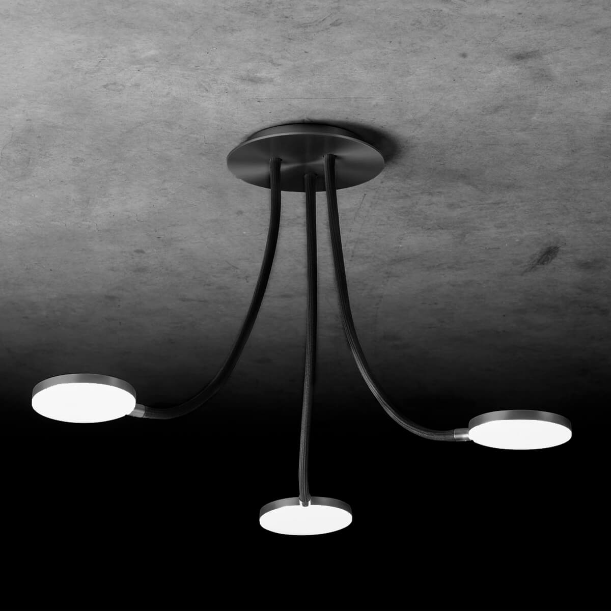 Holtkötter Flex D3 LED Deckenleuchte, Platin / schwarz