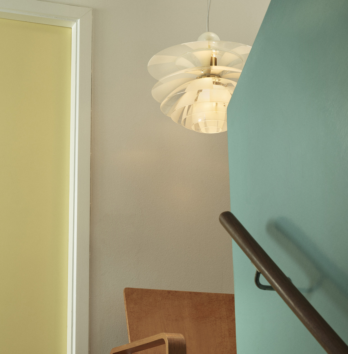 Louis Poulsen PH Septima Pendelleuchte, Messing, Glas: klar / matt