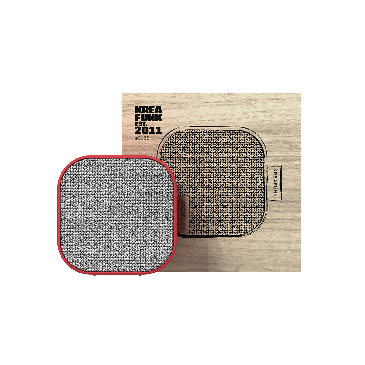 Kreafunk aCUBE Bluetooth Lautsprecher, spicy red (rot), mit Geschenkverpackung