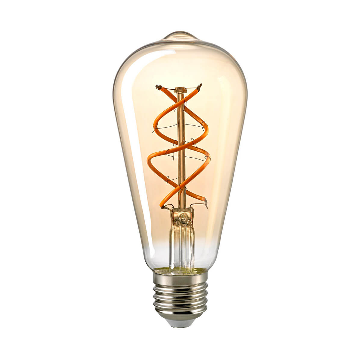 Sigor LED Filament Edison Lampe Curved E27 Gold, 4,5 W, 1800 K, dimmbar, Ø: 6,4 cm LED Filament Edison Lampe Curved E27 Gold, 4,5 W, 1800 K, dimmbar