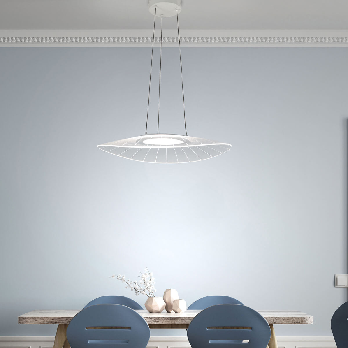 Fabas Luce Vela LED Pendelleuchte, 59 x 43 cm, weiß