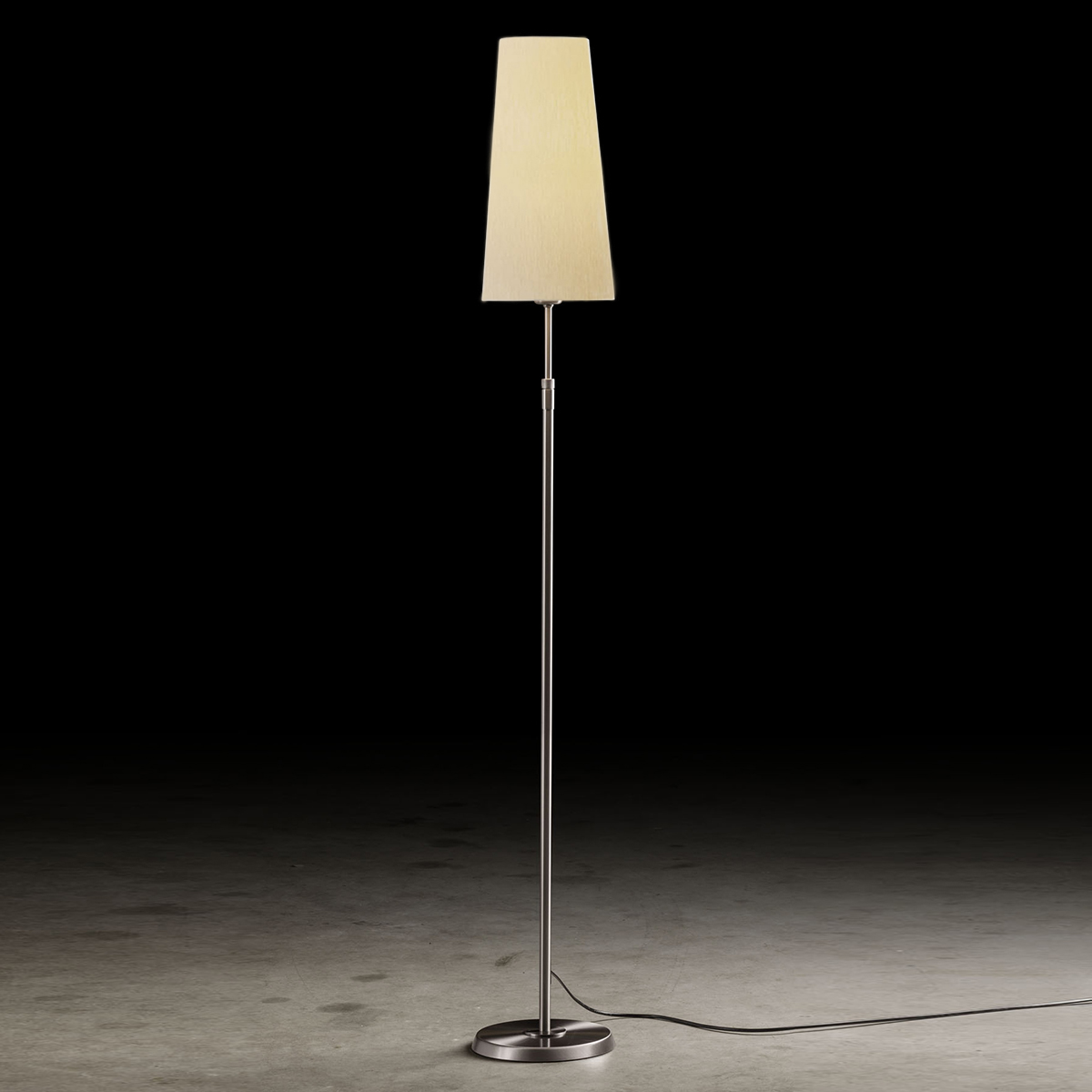 Holtkötter 6354 Stehleuchte, schmal, Nickel matt, Chintz Champagner