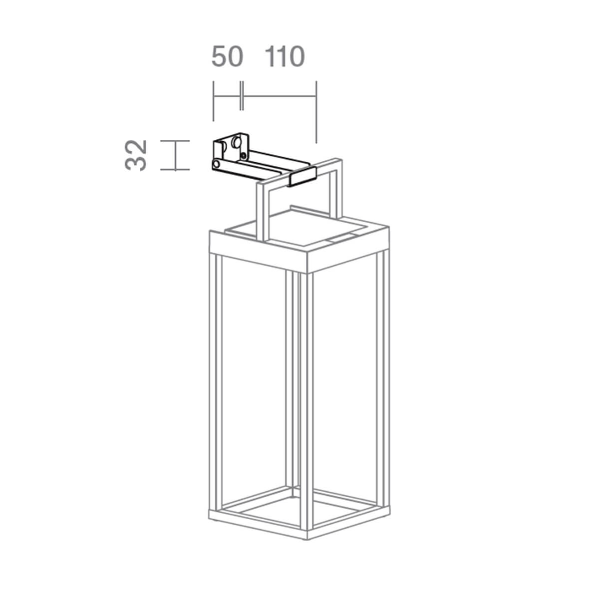 Sigor Numove LED Akku-Solarleuchte, Höhe: 32,5 cm, Verwendung als Wandleuchte mit Montageset, Maßzeichnung