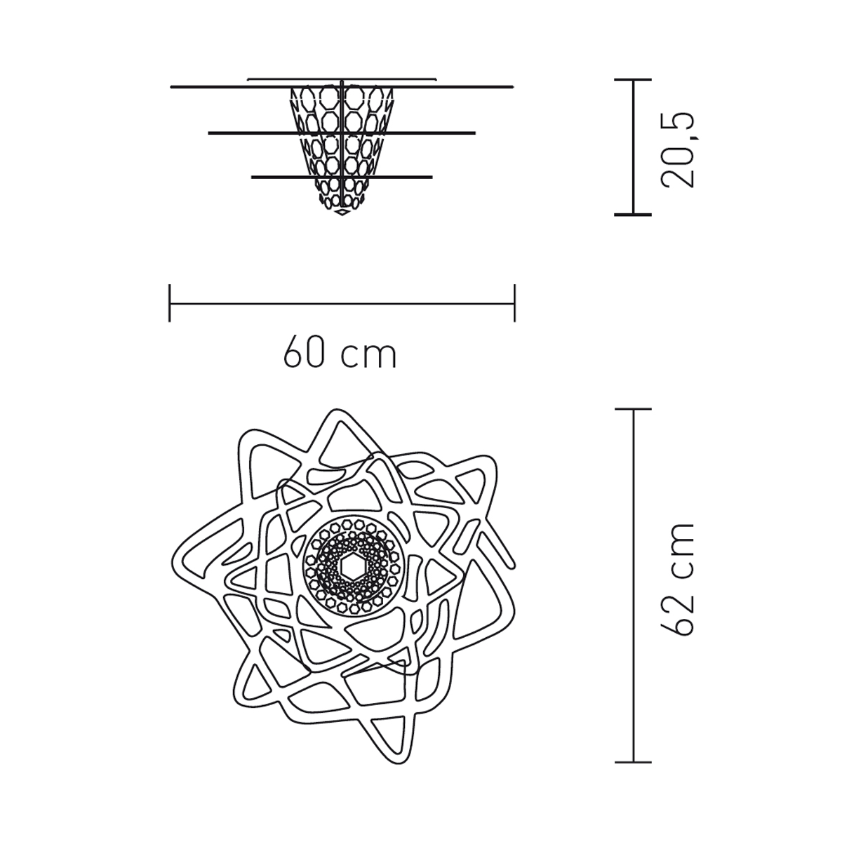 Slamp Aurora Ceiling Mini, Maßzeichnung