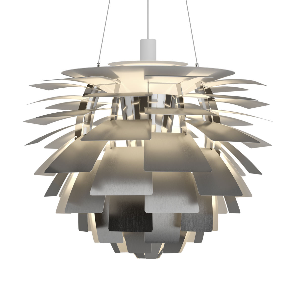 Louis Poulsen PH Artichoke LED Pendelleuchte, Ø: 72 cm, Edelstahl matt