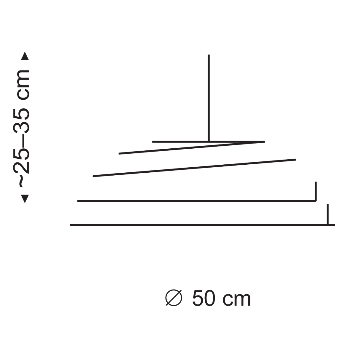 Secto Design Aspiro 8000 Pendelleuchte, Maßzeichnung