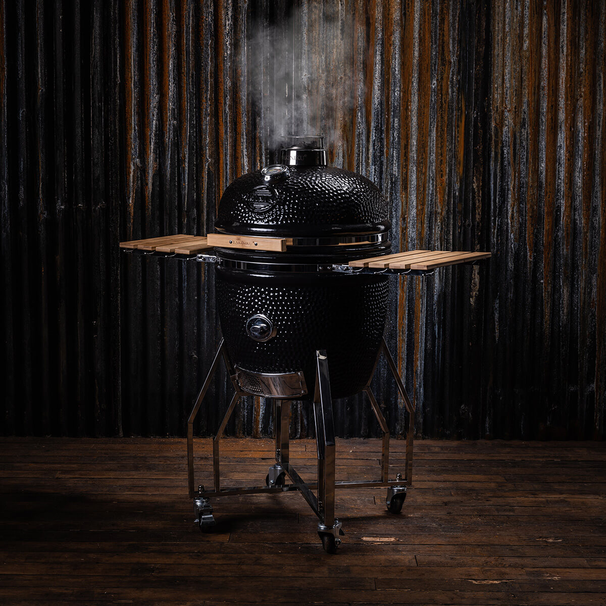 Yakiniku Kamado Grill inkl. Ständer, Seitentischen & Pro Set, 22'' XLarge, 56 cm Grillfläche