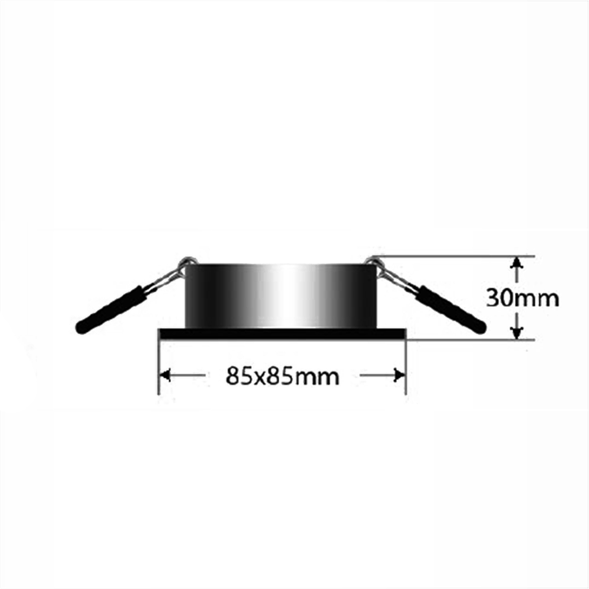 Mobilux MOAF QUADRA IP65 Einbaustrahler, Maßzeichnung
