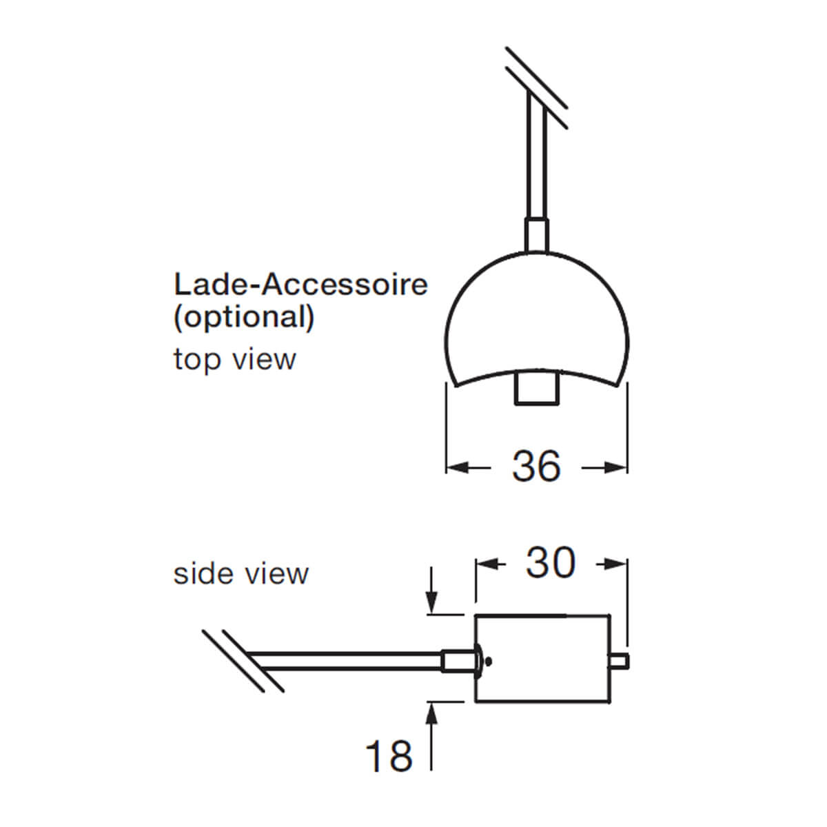 Occhio Luna pura Lade-Accessoire & Charging puck, Maßzeichnung