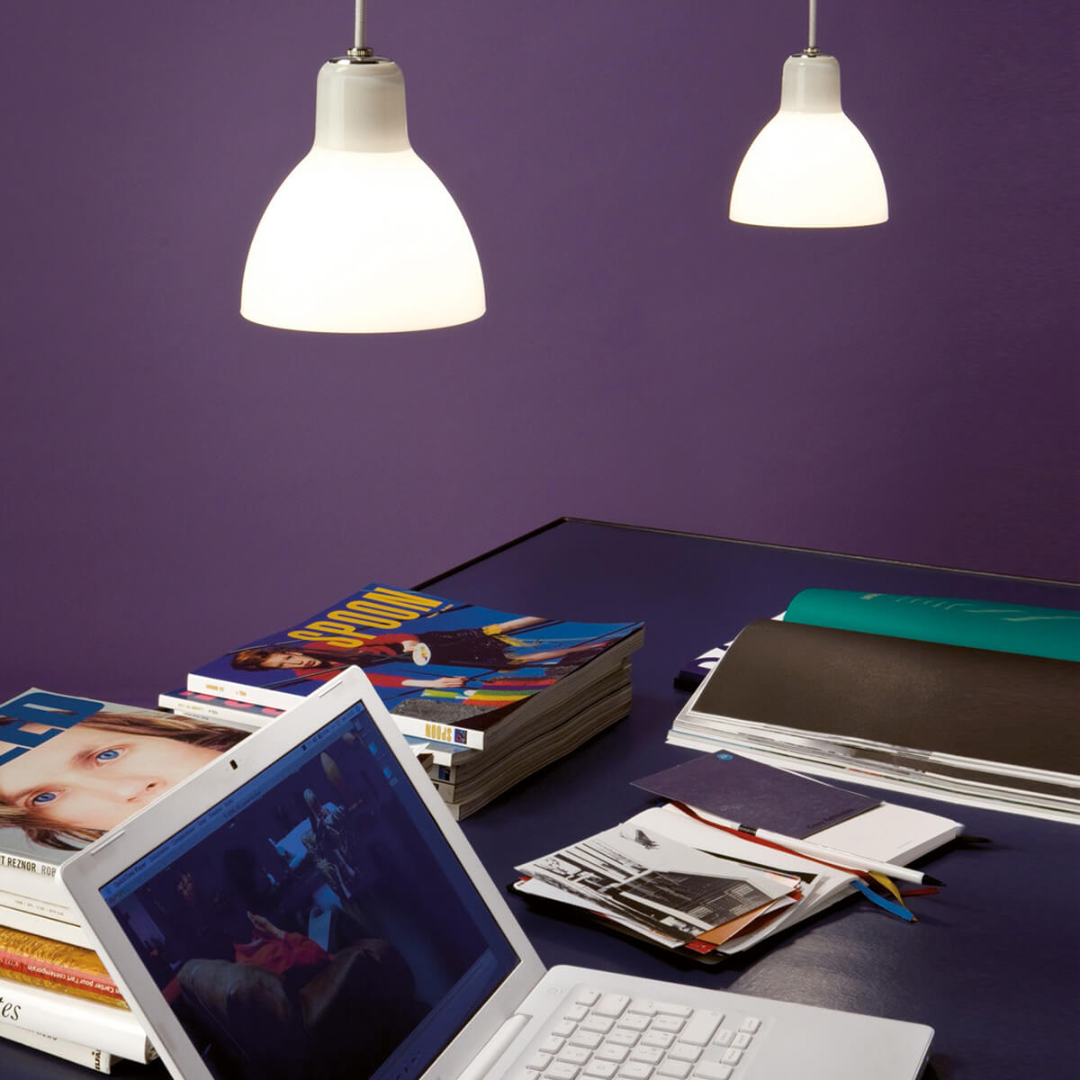 Rotaliana Luxy H5 Pendelleuchte, Kabel: weiß, Schirm: weiß matt