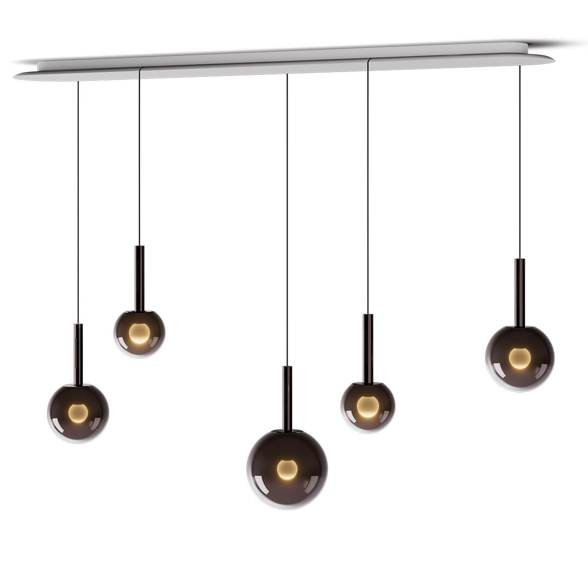 Occhio Luna sospeso cloud 5 L fix LED Pendelleuchte, 20–170 cm, phantom