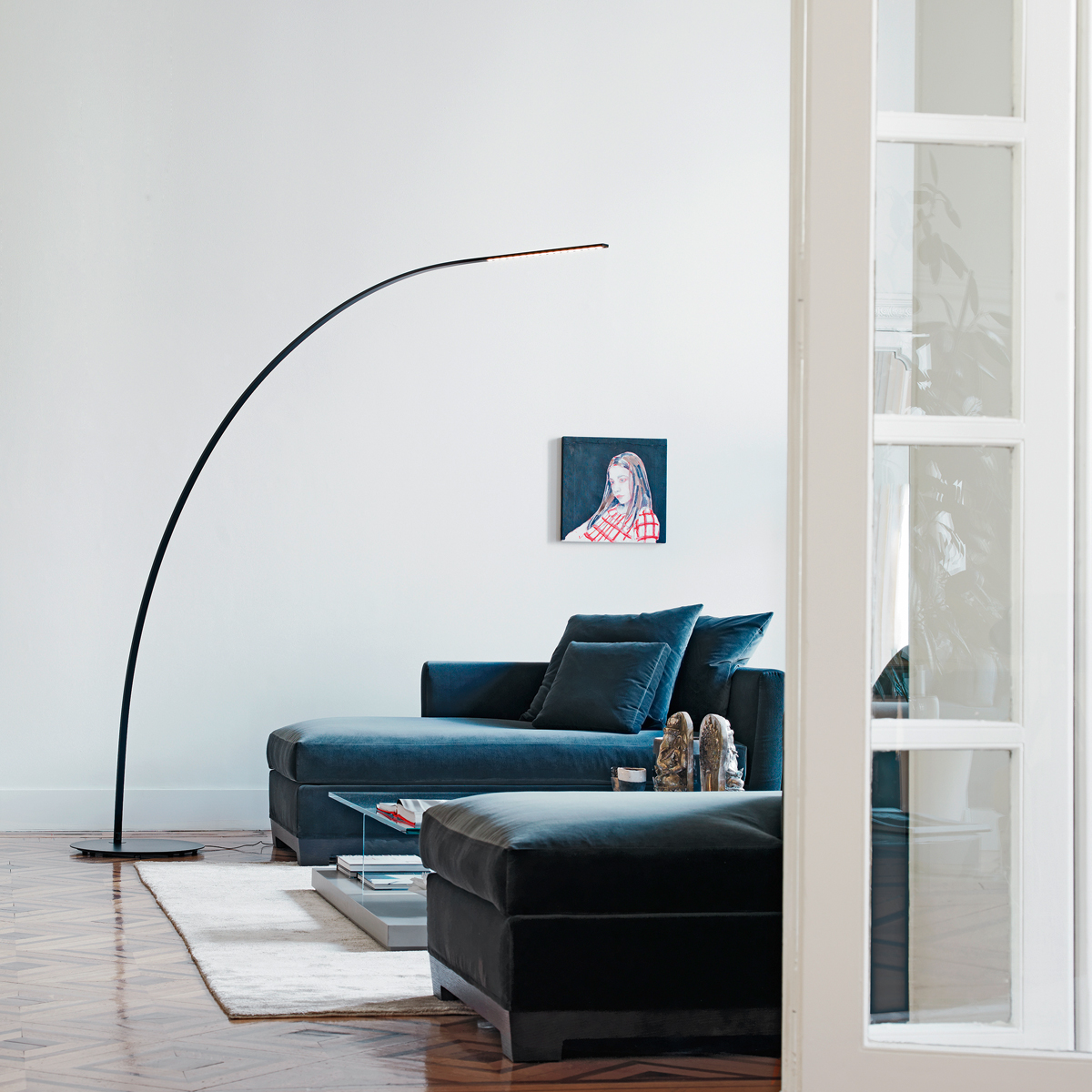 Fontana Arte Yumi LED Stehleuchte, Kohlefaser schwarz