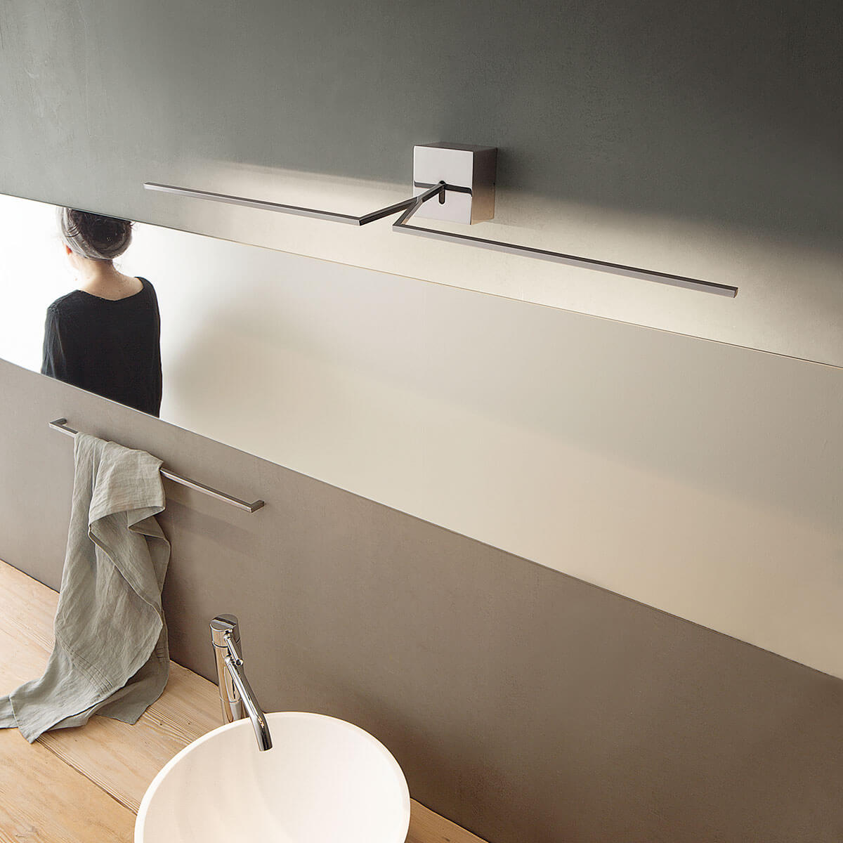 Icone Ypsilon LED Bilderleuchte, Länge: 50 cm, Chrom