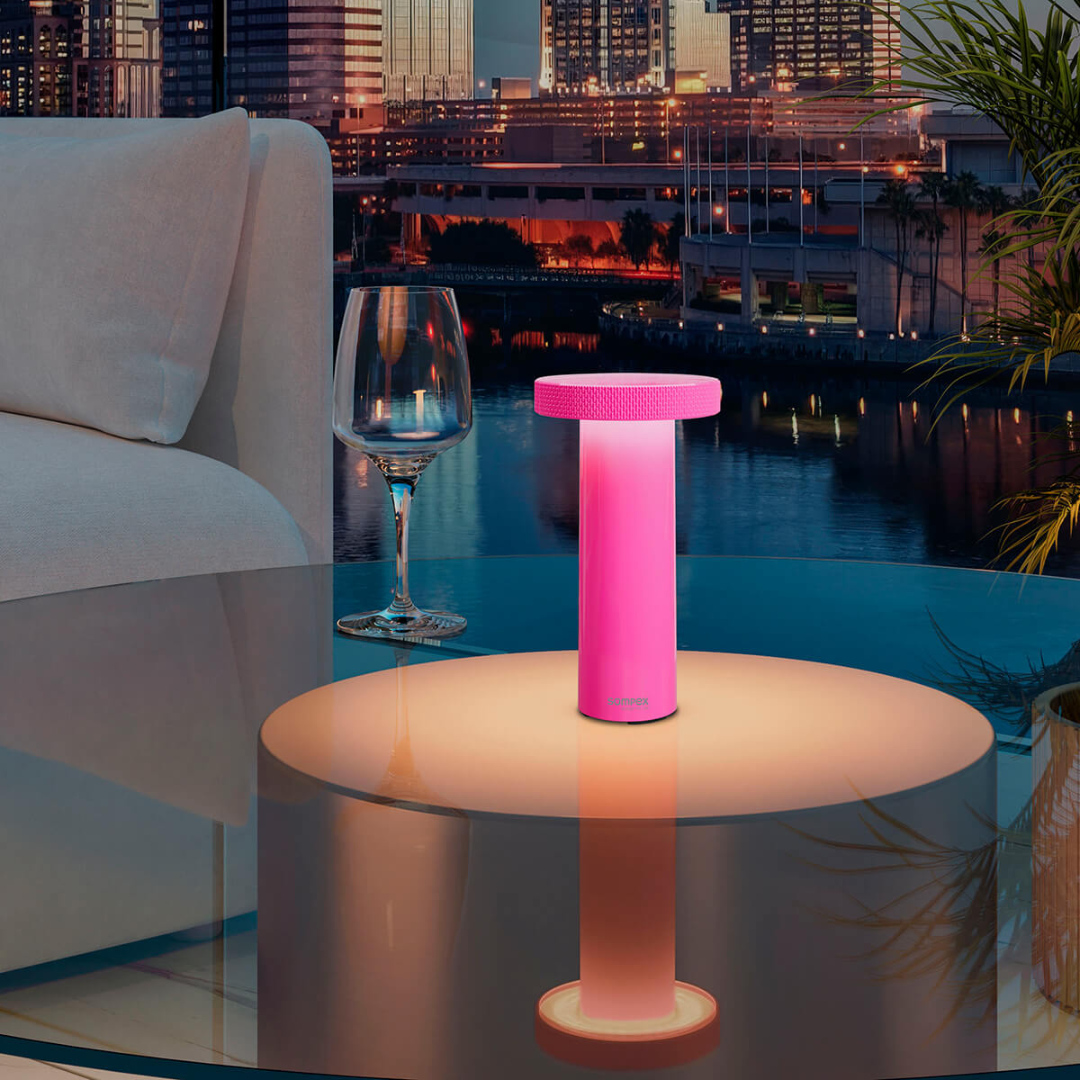 Sompex Volume LED Akkuleuchte, neon pink