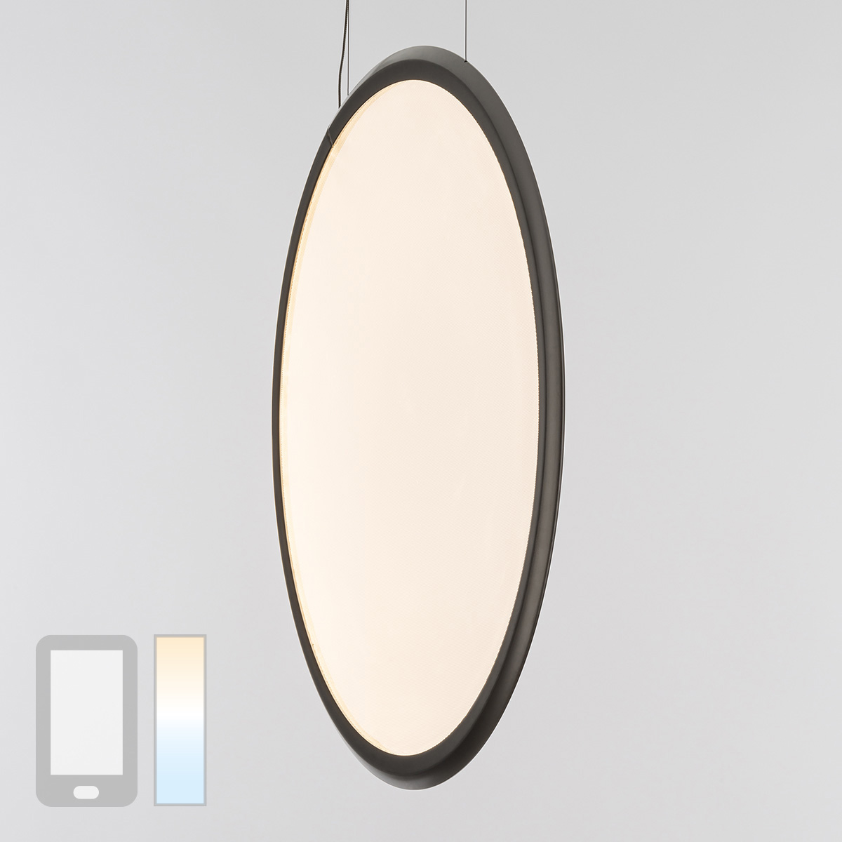 Artemide Design Discovery Vertical 100 LED Sospensione, Tunable White, App-kompatibel, Aluminium satiniert